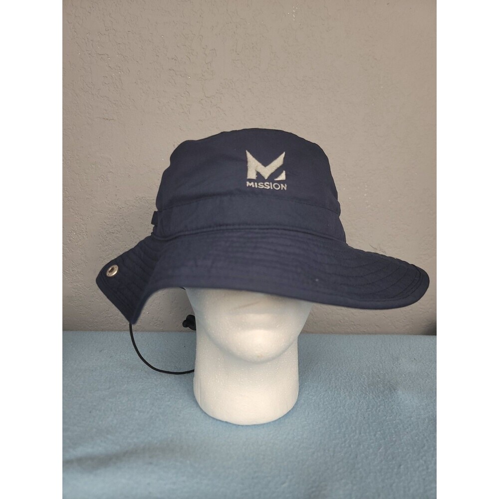 Mission Cooling Engine 3" Brim Bucket Hat, UPF 50 Sun Protection, Navy